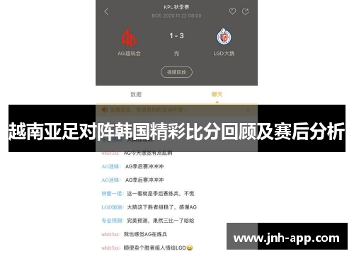 越南亚足对阵韩国精彩比分回顾及赛后分析